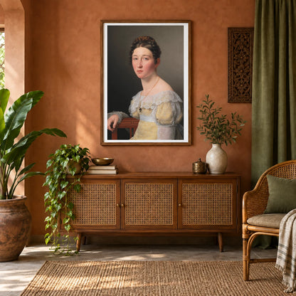Portrait Of Emilie Henriette Massmann, Trust Of Frederik Wilhelm Caspar Von Benzon By C.w. Eckersberg — Neoclassicism shown in a styled interior