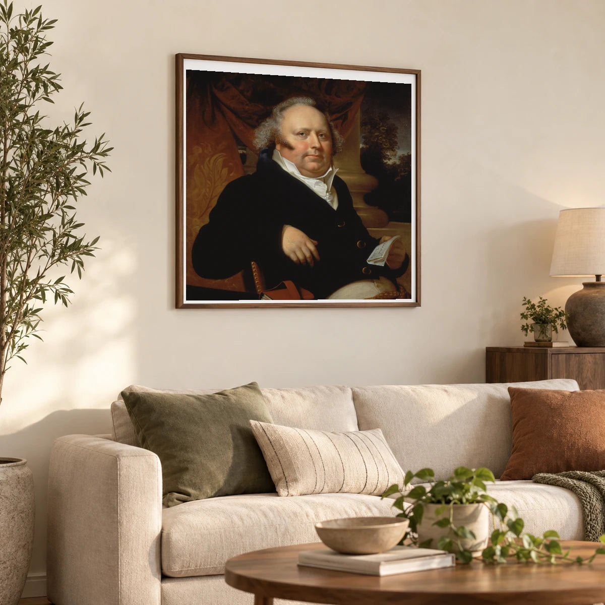 Portrait Of Jacob Gerard Koch By Rembrandt Peale — Neoclassicism shown in a styled interior