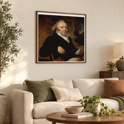 Portrait Of Jacob Gerard Koch By Rembrandt Peale — Neoclassicism shown in a styled interior