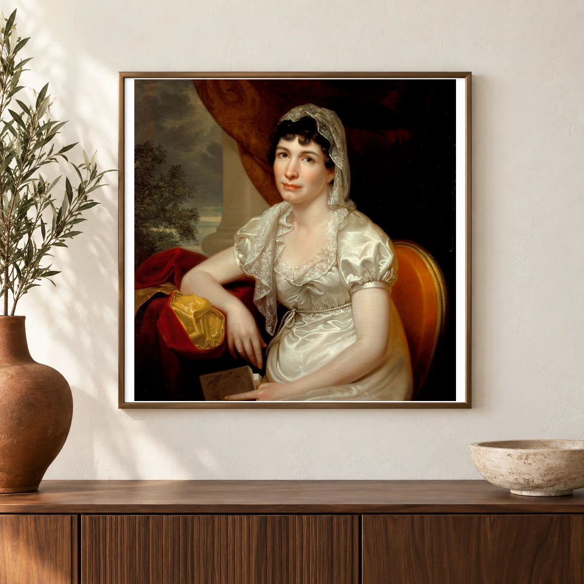 Portrait Of Jane Griffith Koch By Rembrandt Peale — Neoclassicism shown in a styled interior