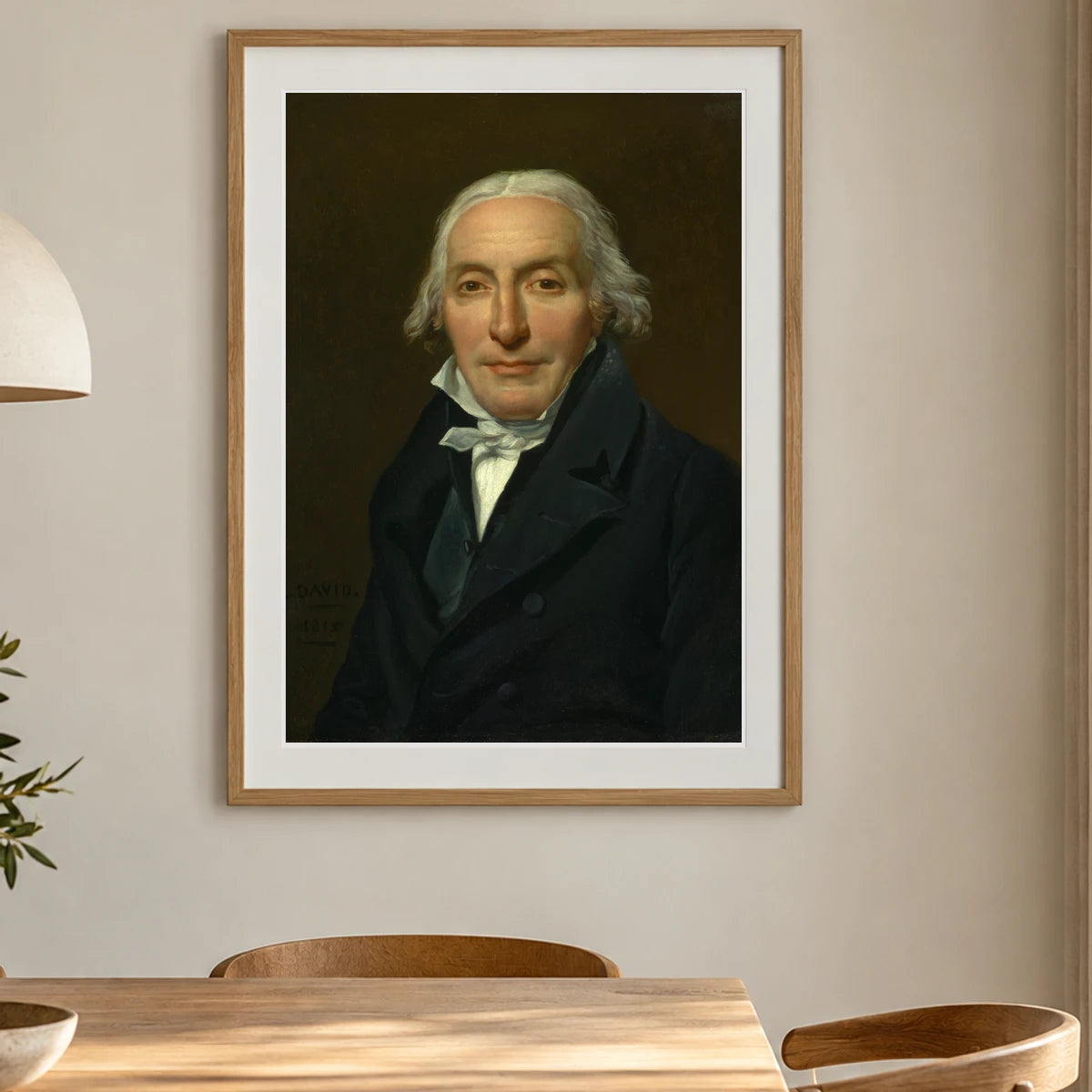 Portrait Of Jean Pierre Delahaye By Jacques Louis David — Neoclassicism shown in a styled interior