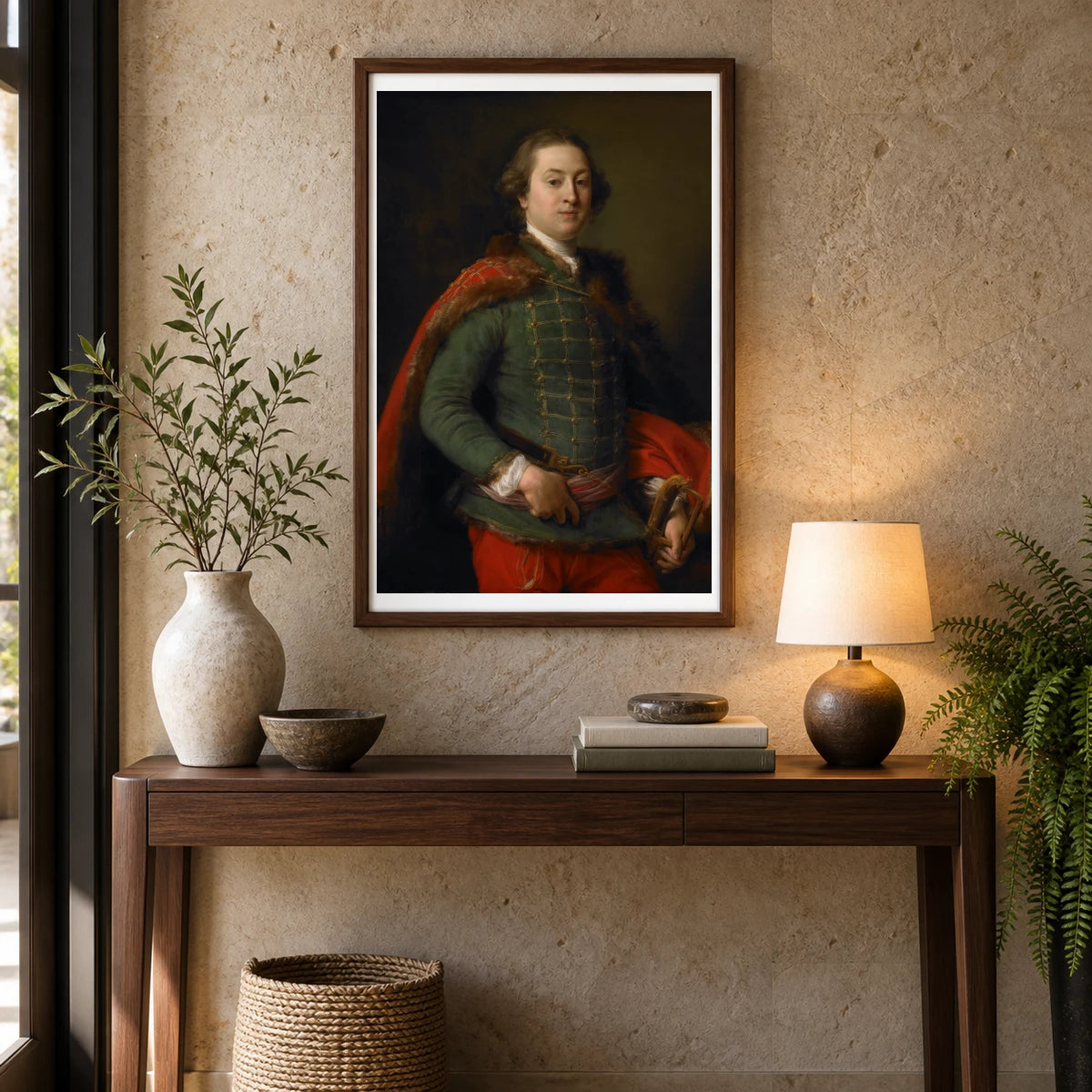 Portrait Of John Woodyeare. — Neoclassicism shown in a styled interior