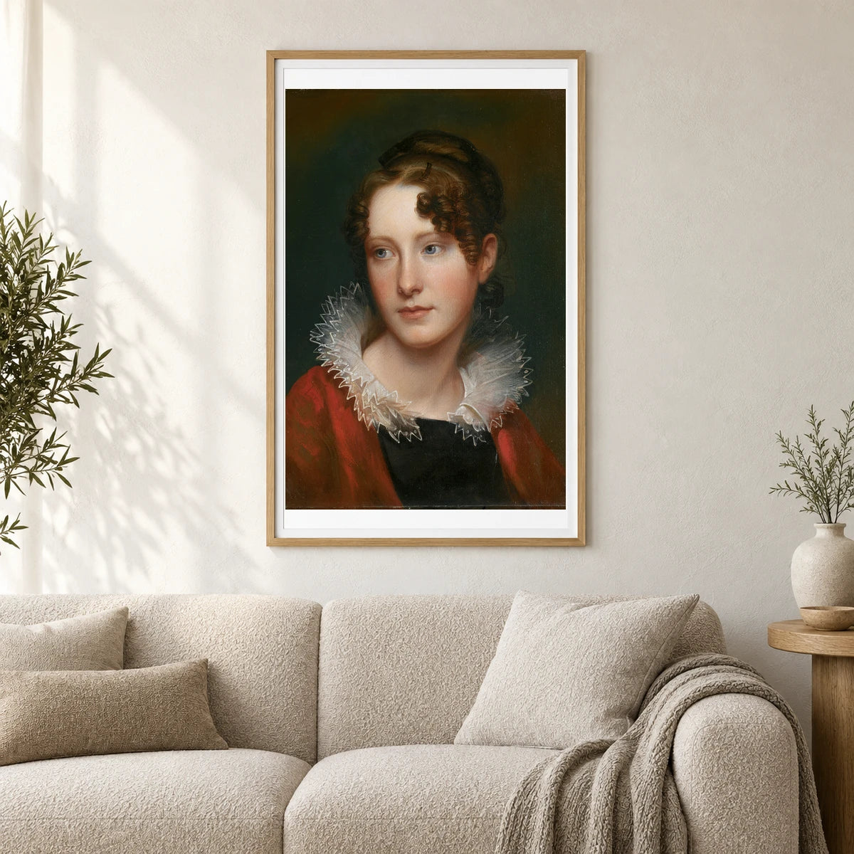 Portrait Of Rosalba Peale By Rembrandt Peale — Neoclassicism shown in a styled interior