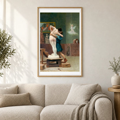 Pygmalion And Galatea (ca. 1890) Painting By Jean–léon Gérôme — Neoclassicism shown in a styled interior