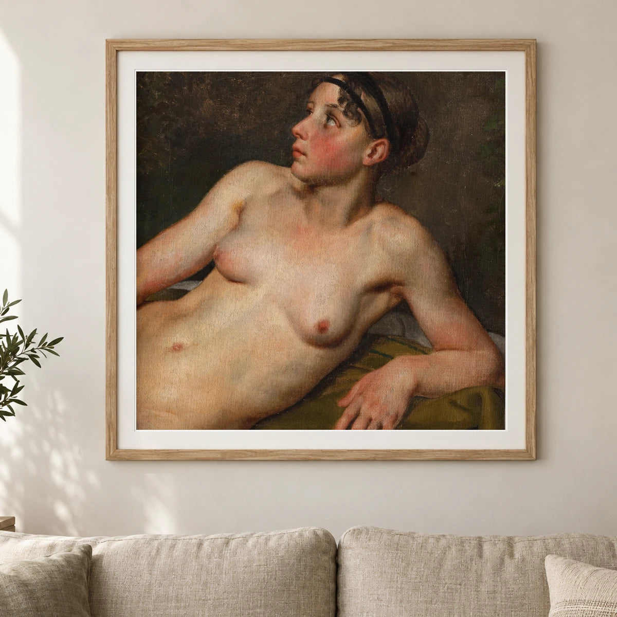 Reclining Female Nude By C.w. Eckersberg — Neoclassicism shown in a styled interior