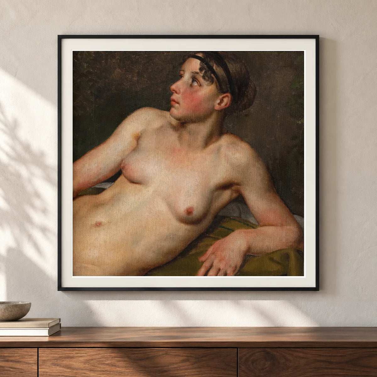 Reclining Female Nude By C.w. Eckersberg — Neoclassicism shown in a styled interior