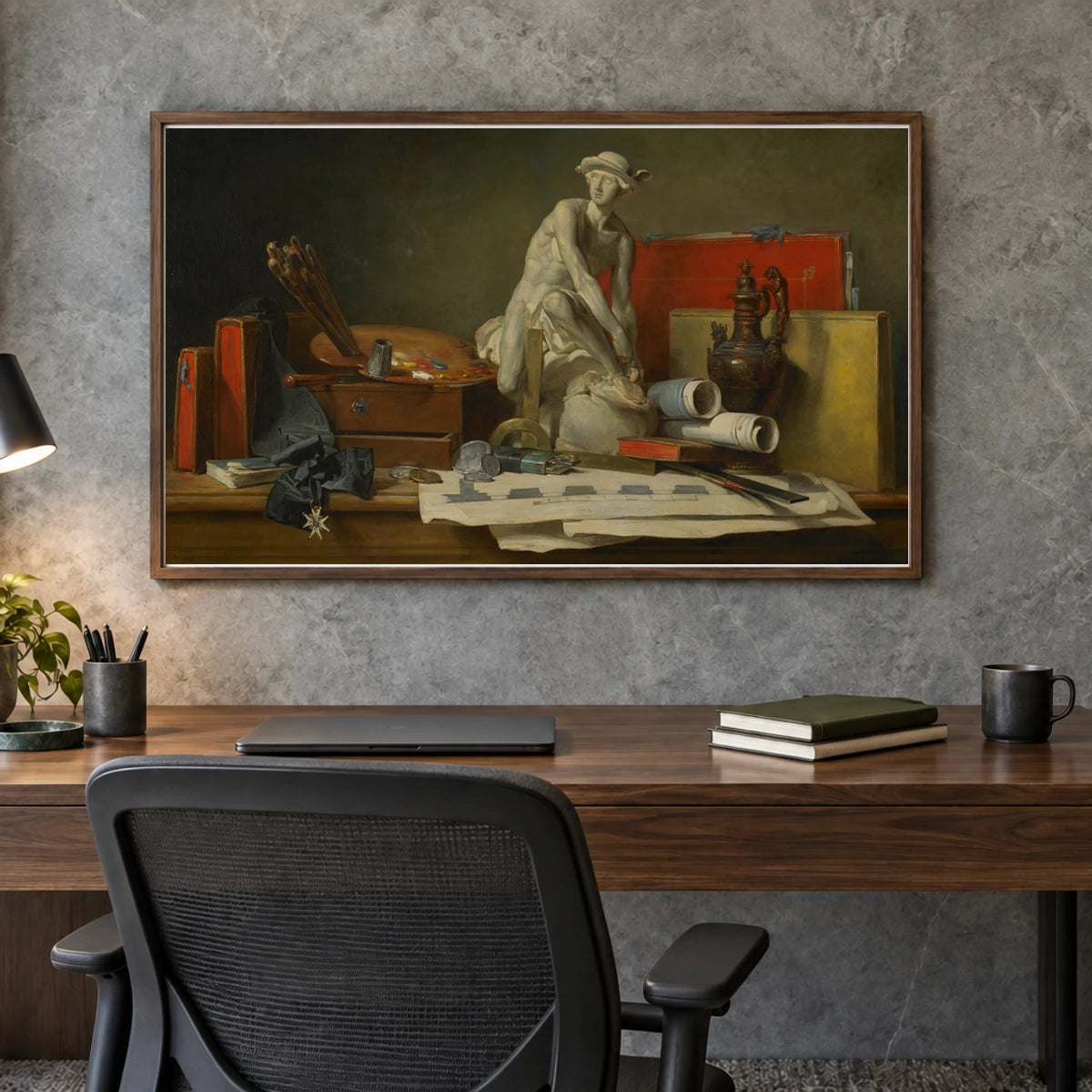 Still Life. Neoclassicism — Neoclassicism shown in a styled interior