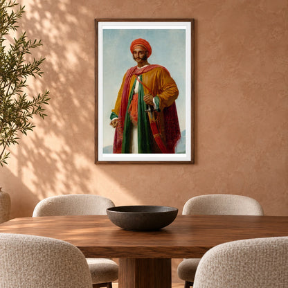 Study For Portrait Of An Indian By Anne Louis Girodet Trioson — Neoclassicism shown in a styled interior