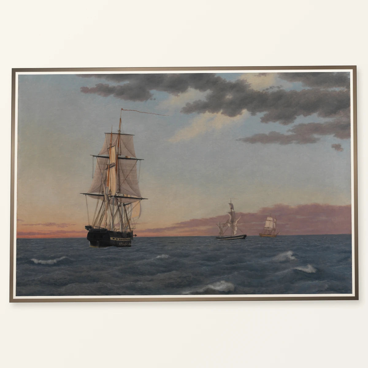 The Corvette Galathea Lies Under Tow To Send Help To The Brig St. Jean Which Has Been Rammed By C.w. Eckersberg — Neoclassicism neoclassicism print by SaamCrafts