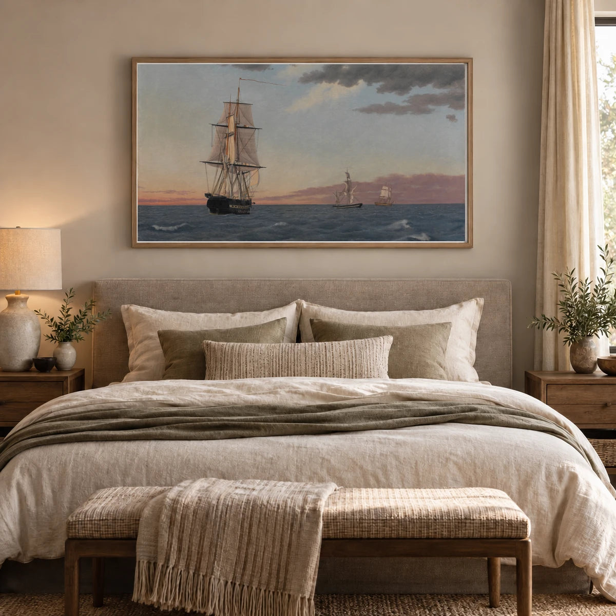 The Corvette Galathea Lies Under Tow To Send Help To The Brig St. Jean Which Has Been Rammed By C.w. Eckersberg — Neoclassicism shown in a styled interior