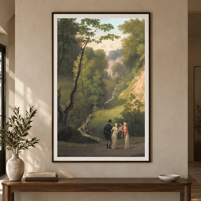 The Devil S Cleft At Liselund Manor. By C.w. Eckersberg — Neoclassicism shown in a styled interior