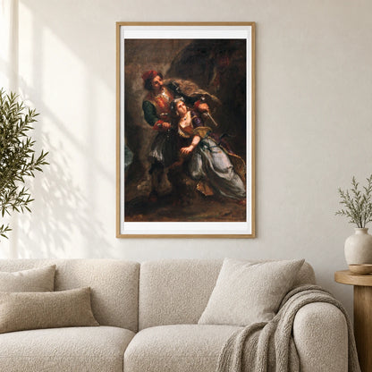 The Painting Depicts Selim And Zuleika From Lord Byron S Poem The Bride Of Abydos By Eugène Delacroix — Neoclassicism shown in a styled interior