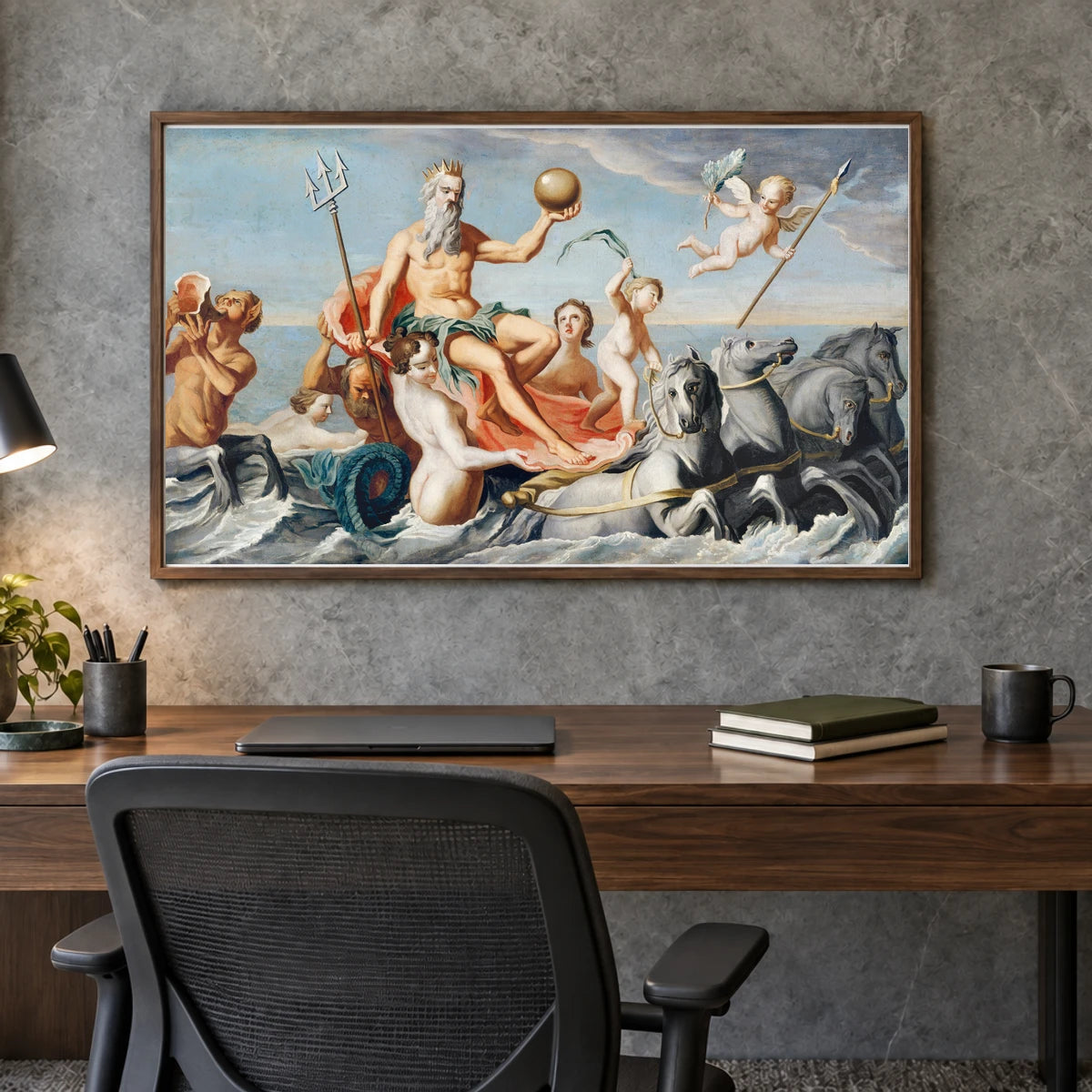 The Return Of Neptune (ca. 1754) By John Singleton Copley — Neoclassicism shown in a styled interior
