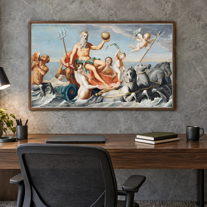 The Return Of Neptune (ca. 1754) By John Singleton Copley — Neoclassicism shown in a styled interior