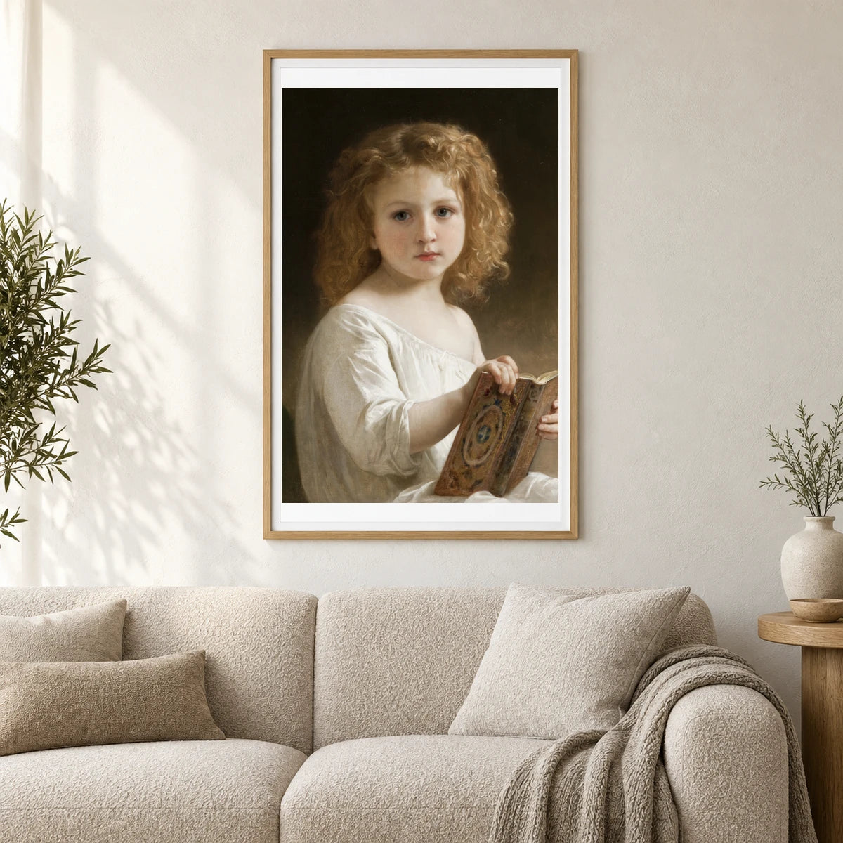 The Story Book By William Adolphe Bouguereau — Neoclassicism shown in a styled interior