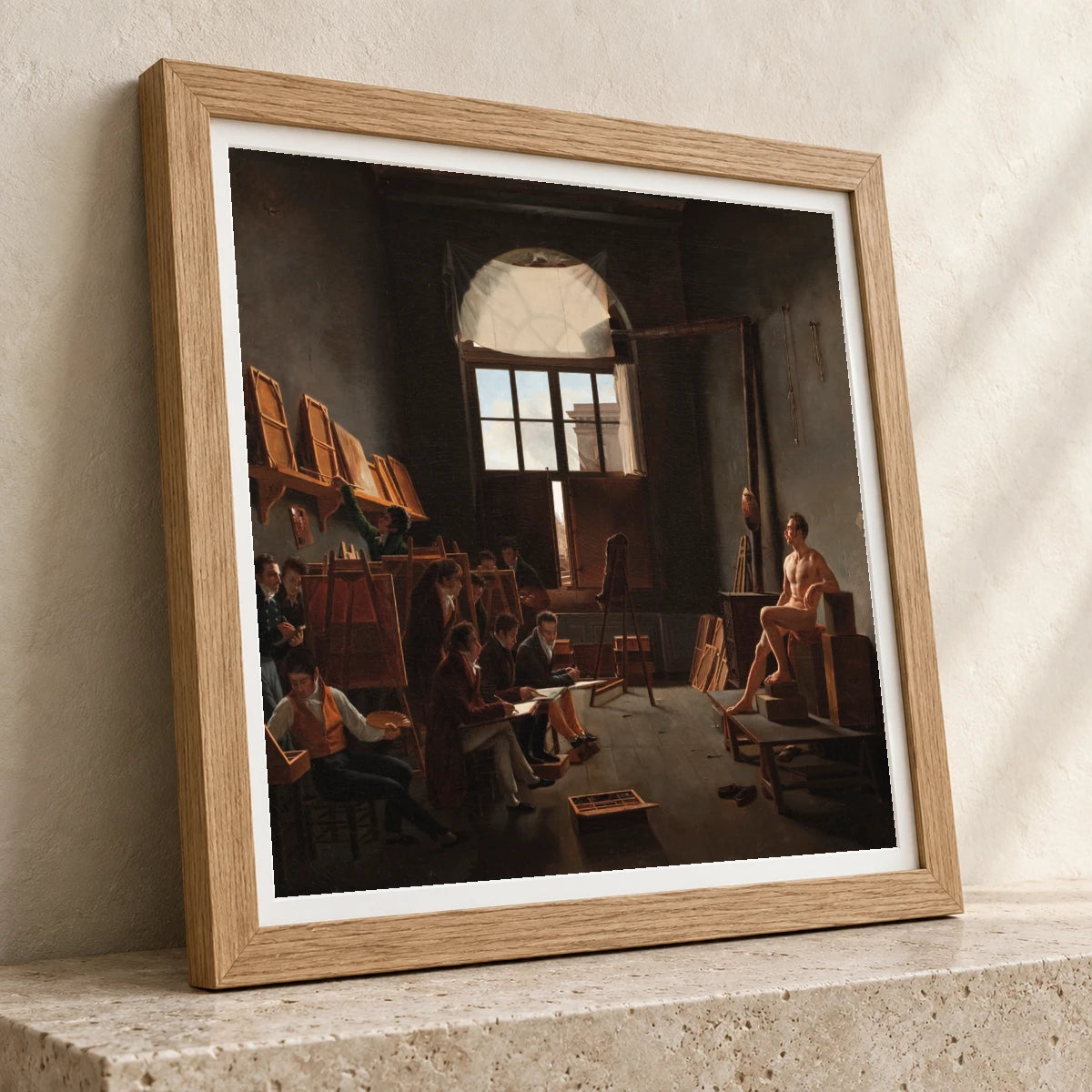 The Studio Of Jacques Louis David By Léon Mathieu Cochereau — Neoclassicism neoclassicism print by SaamCrafts