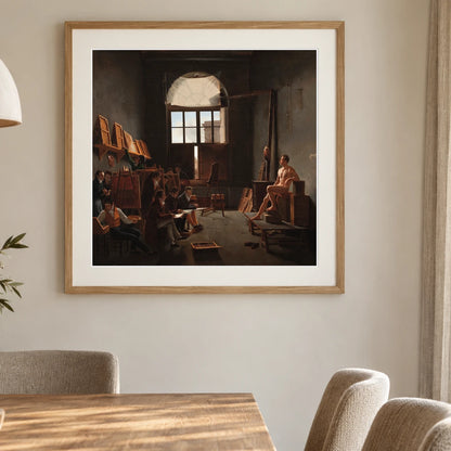 The Studio Of Jacques Louis David By Léon Mathieu Cochereau — Neoclassicism shown in a styled interior
