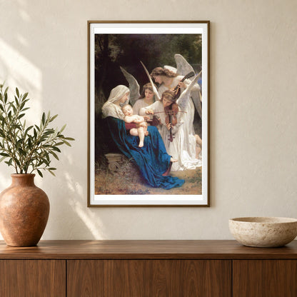 The Virgin Of The Angels (1881) Neoclassical Oil Painting By William Adolphe Bouguereau — Neoclassicism shown in a styled interior