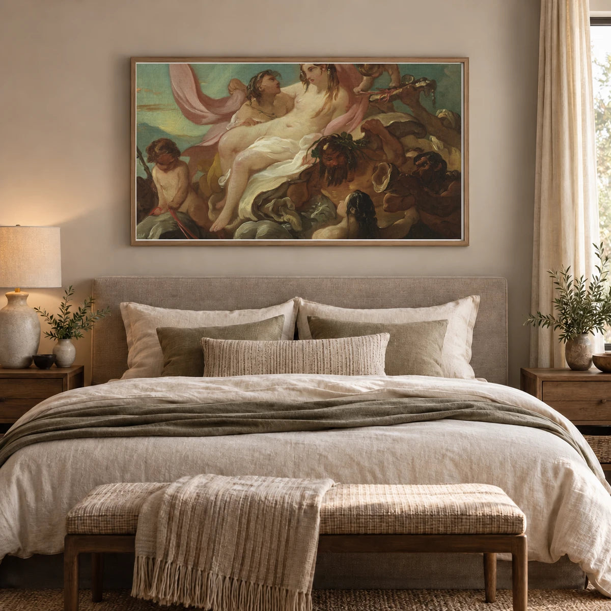 Venus Emerging From The Sea By Joseph Marie Vien — Neoclassicism shown in a styled interior