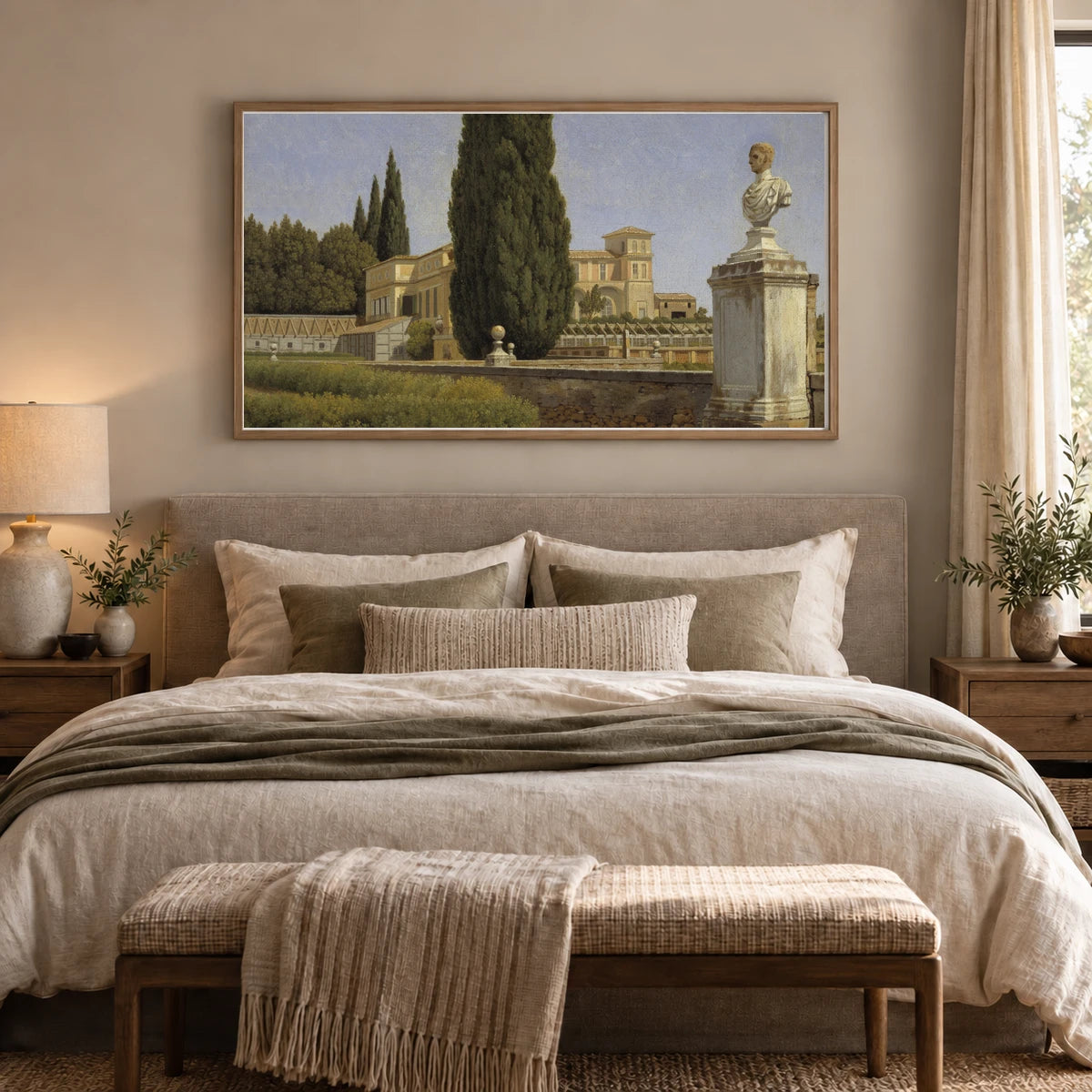 View Of The Gardens Of The Villa Albani. By C.w. Eckersberg — Neoclassicism shown in a styled interior