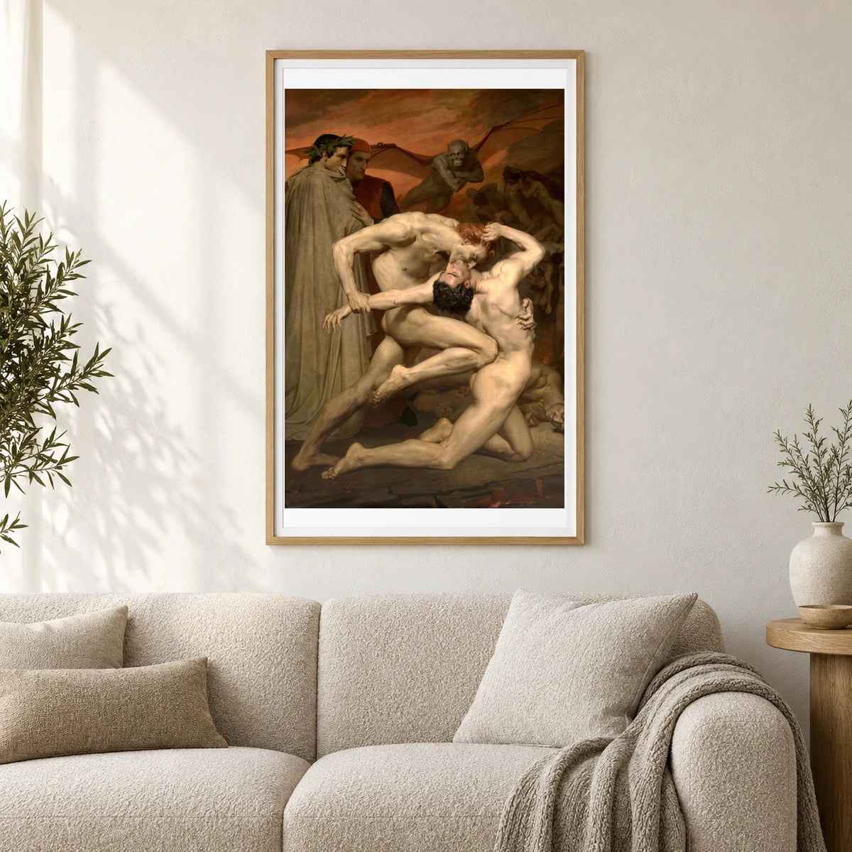 William Bouguereau Dante And Virgile — Neoclassicism shown in a styled interior