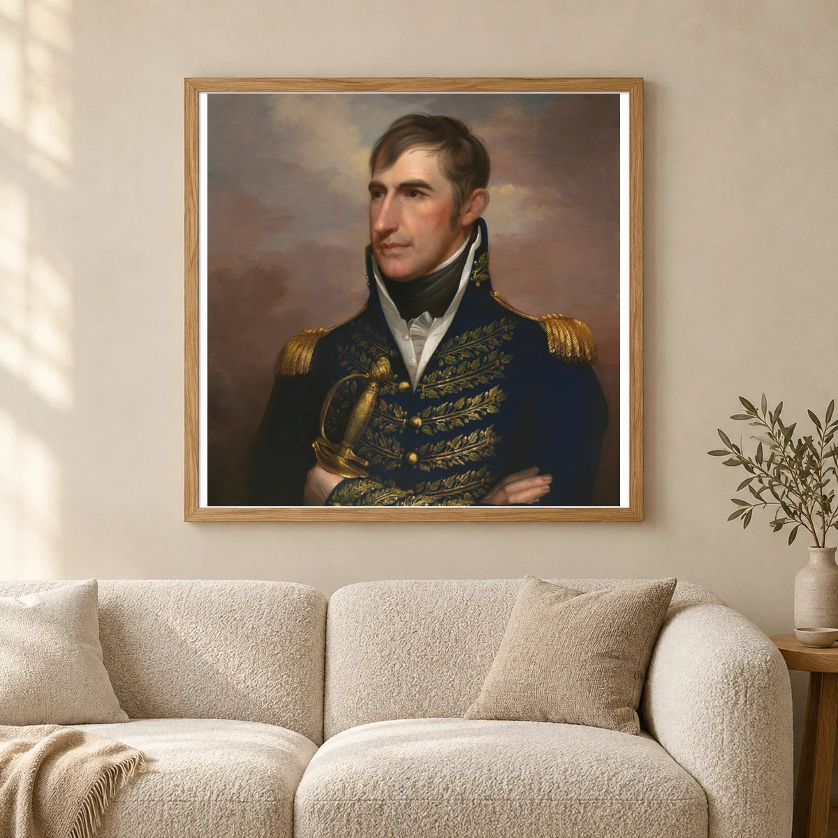 William Henry Harrison By Rembrandt Peale — Neoclassicism shown in a styled interior