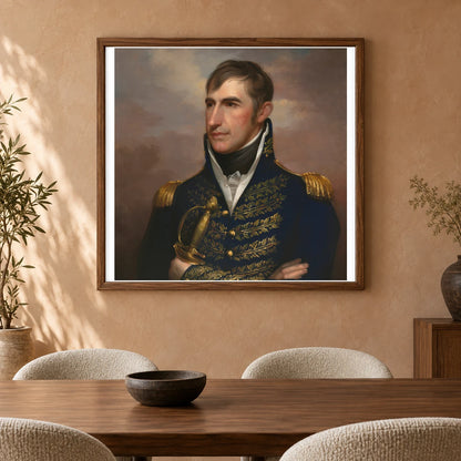 William Henry Harrison By Rembrandt Peale — Neoclassicism shown in a styled interior