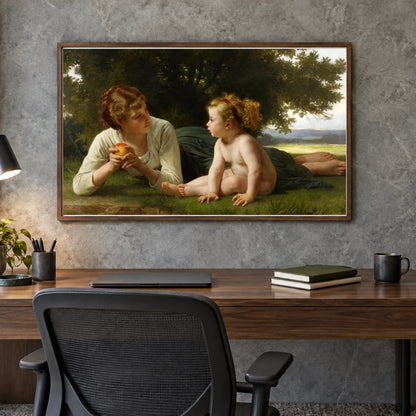 William Adolphe Bouguereau S Temptation — Neoclassicism shown in a styled interior