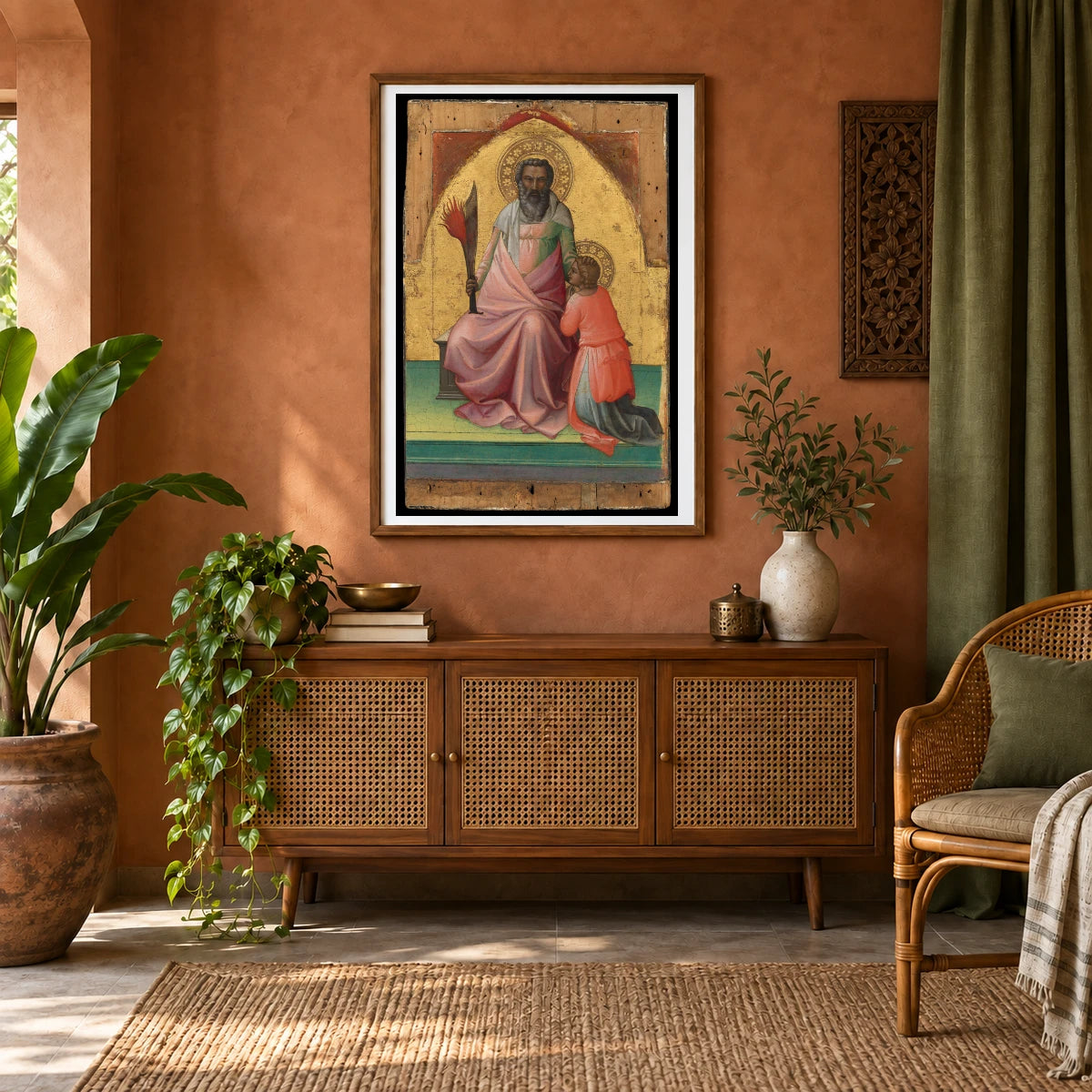 Abraham By Lorenzo Monaco (piero Di Giovanni) — Classical Art shown in a styled interior