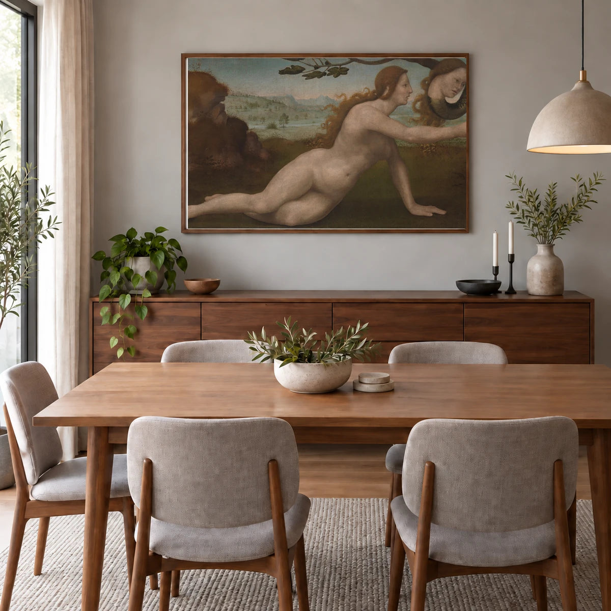 Adam Eve By Giuliano Di Piero Di Simone Bugiardini — Classical Art shown in a styled interior