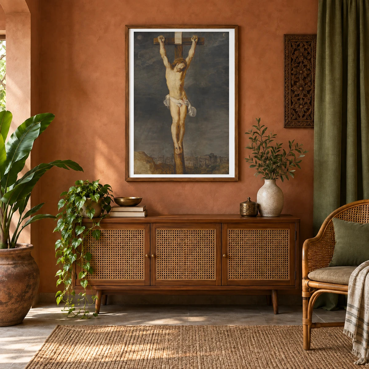 Christ On The Cross — Classical Art shown in a styled interior