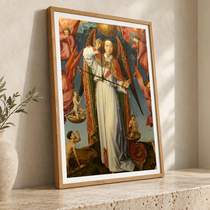 Close Up Of Archangel Saint Michael Weighing Souls, Altarpiece Of The Last Judgement — Classical Art classical art print by SaamCrafts
