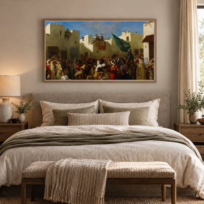 Convulsionists Of Tangier By Eugène Delacroix — Classical Art shown in a styled interior