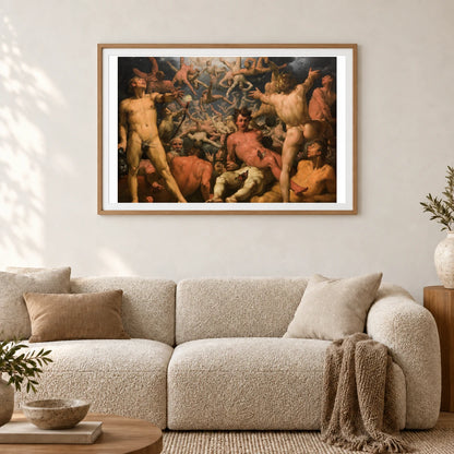 Cornelis Cornelisz. Van Haarlem The Fall Of The Titans — Classical Art shown in a styled interior