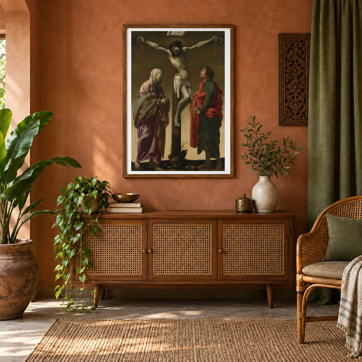 Crucifixion Of Jesus — Classical Art shown in a styled interior