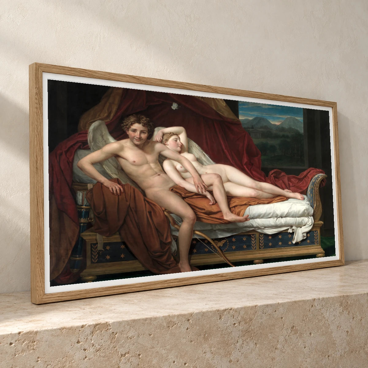 Cupid And Psyche, Painting By Jacques Louis David — Classical Art classical art print by SaamCrafts