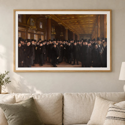 Dansk Fra Københavns Børs Maleri Af P.s. Krøyer Fra — Classical Art shown in a styled interior