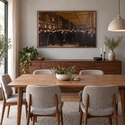 Dansk Fra Københavns Børs Maleri Af P.s. Krøyer Fra — Classical Art shown in a styled interior