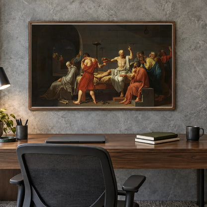 David The Death Of Socrates — Classical Art shown in a styled interior
