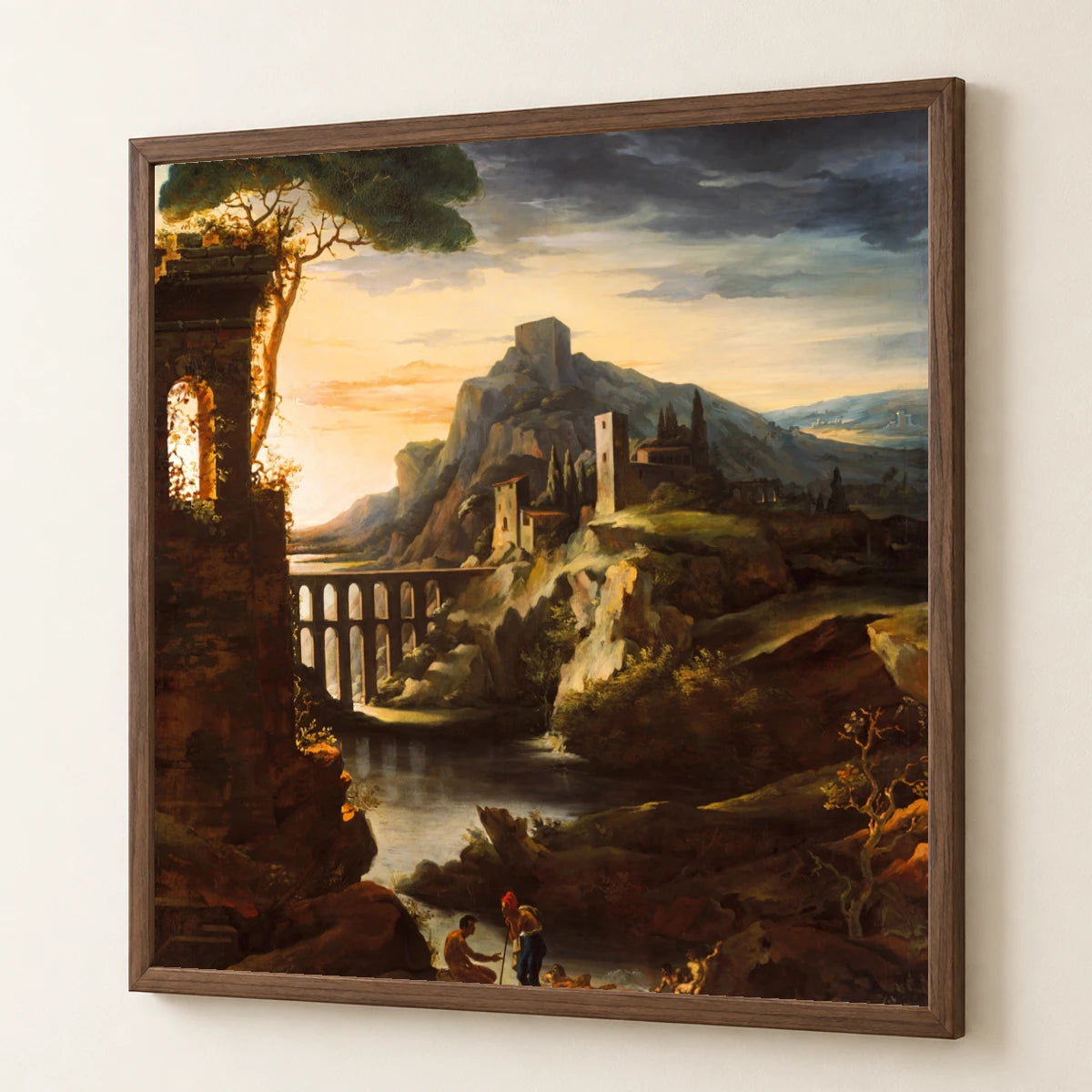 Evening Landscape With An Aqueduct By Théodore Gericault — Classical Art classical art print by SaamCrafts