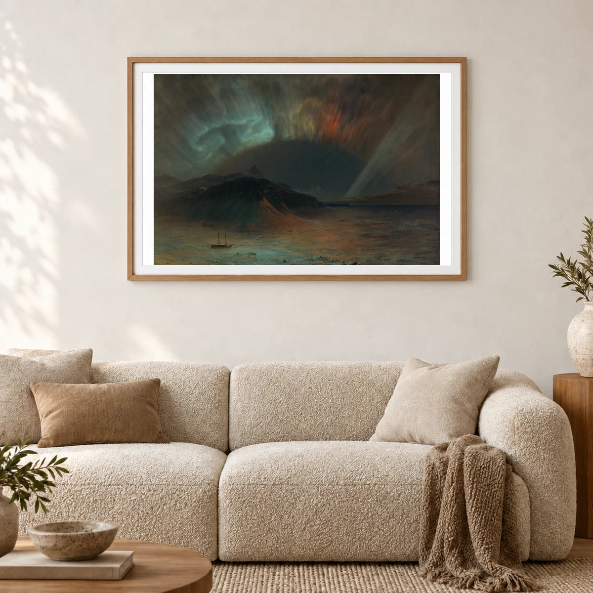Frederic Edwin Church Aurora Borealis — Classical Art shown in a styled interior