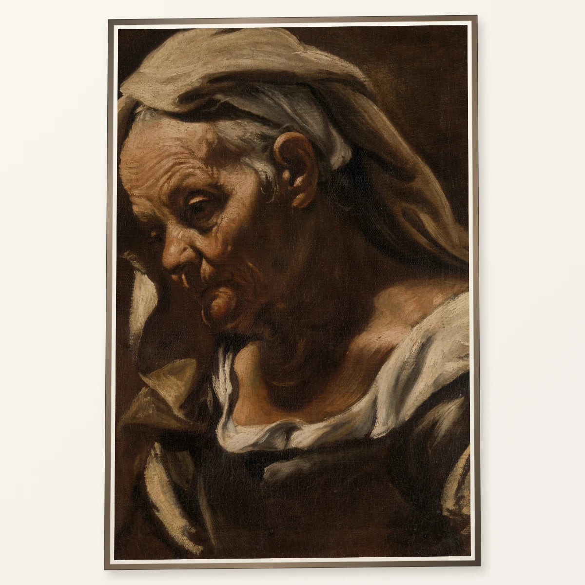 Head Of An Old Woman By Orazio Borgianni — Classical Art classical art print by SaamCrafts