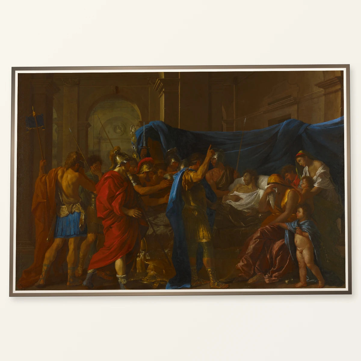Historical. Death Of Germanicus Caesar He Is Lying On His Death Bed With His Wife Agrippina Grieving At His Bedside — Classical Art classical art print by SaamCrafts
