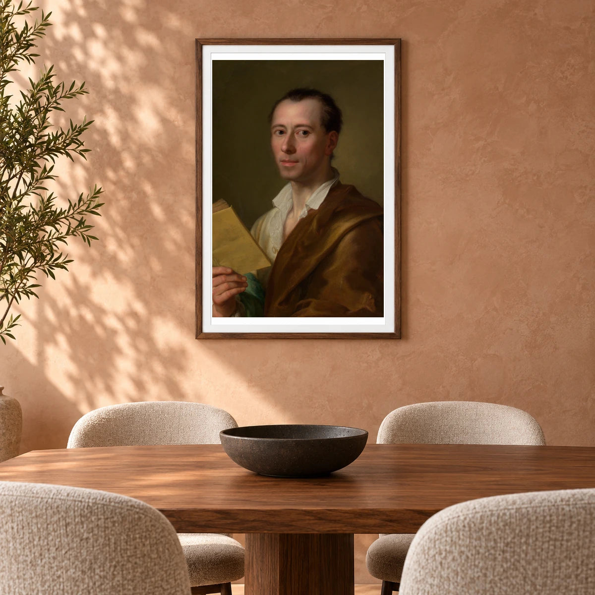 Johann Joachim Winckelmann (1717–1768) By Anton Raphael Mengs — Classical Art shown in a styled interior