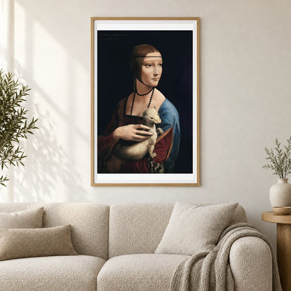 Leonardo Da Vinci S Lady With An Ermine (ca. 1490) — Classical Art shown in a styled interior