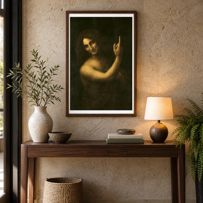 Leonardo Da Vinci S Saint John The Baptist — Classical Art shown in a styled interior