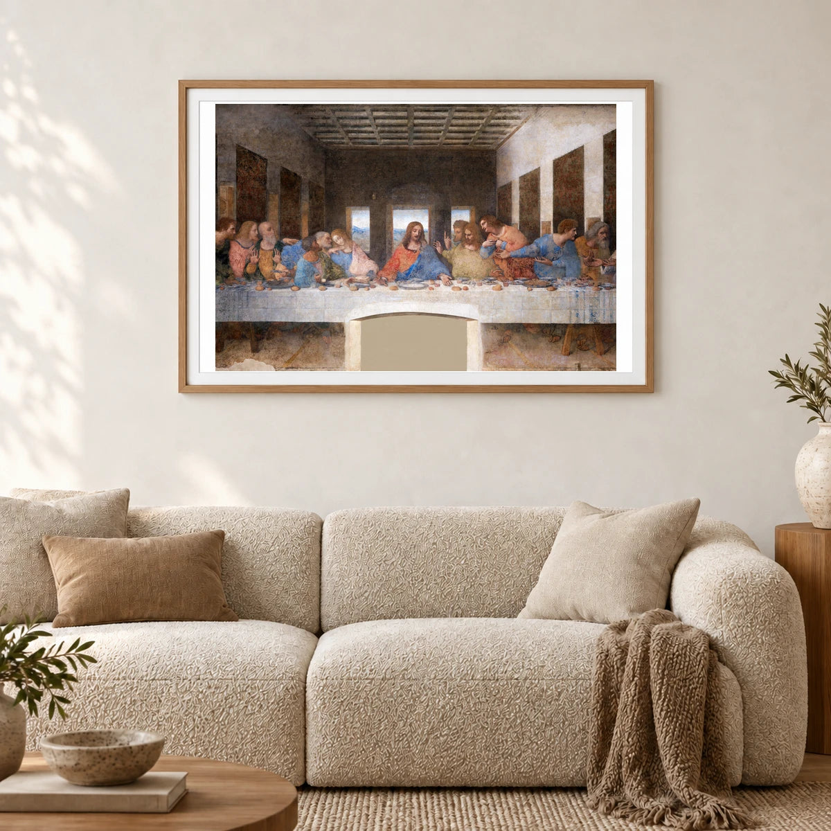 Leonardo Da Vinci S The Last Supper — Classical Art shown in a styled interior