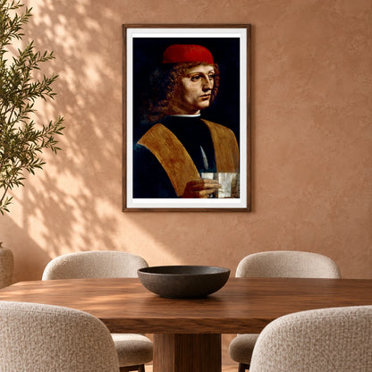 Leonardo Da Vinci S The Portrait Of A Musician — Classical Art shown in a styled interior