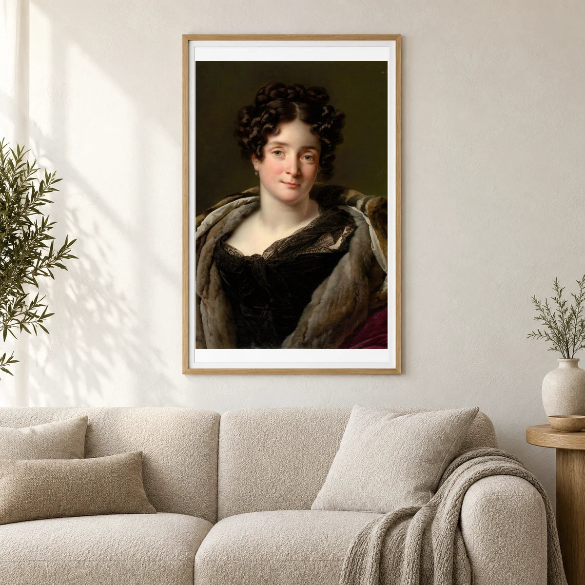 Madame Jacques Louis Étienne Reizet (colette Désirée Thérèse Godefroy, 1782–1850) By Anne Louis Girodet Trioson — Classical Art shown in a styled interior
