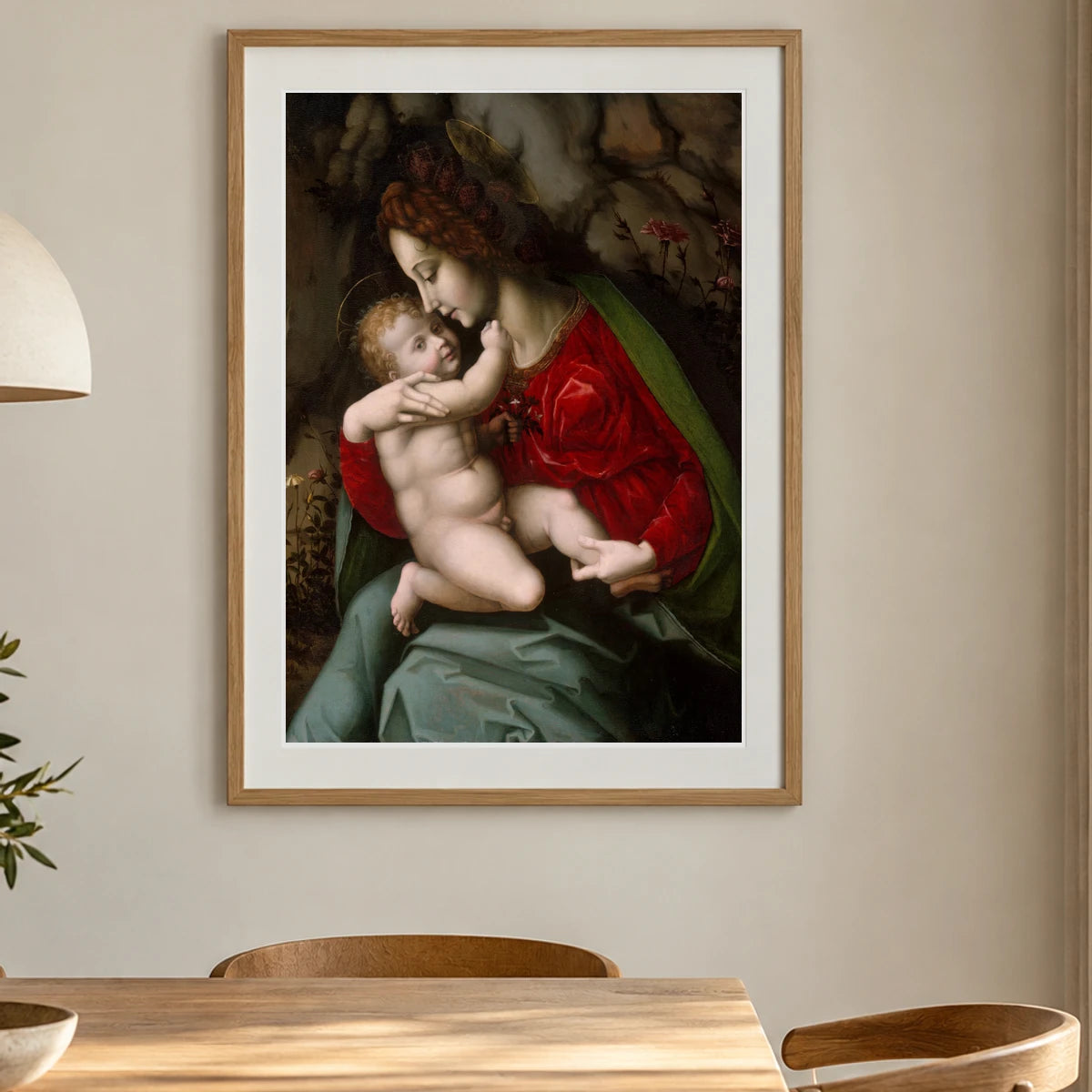 Madonna And Child By Bachiacca — Classical Art shown in a styled interior